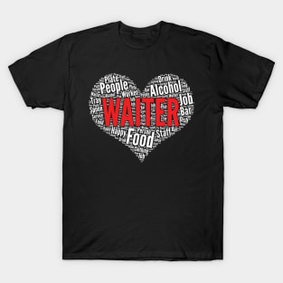 Waiter Heart Shape Word Cloud Design product T-Shirt